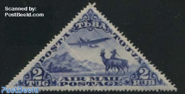 Tuva 1934 2T, 60x30mm, Stamp Out Of Set, Unused (hinged), Nature - Transport - Deer - Aircraft & Aviation - Avions