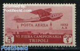 Italian Lybia 1932 Tripolitania, 5L, Stamp Out Of Set, Unused (hinged), Transport - Aircraft & Aviation - Flugzeuge