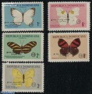 Dominican Republic 1966 Butterflies Overprints 5v, Mint NH, Nature - Butterflies - Autres & Non Classés