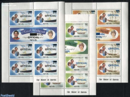 Nevis 1981 Royal Wedding 3 M/ss, Official, Mint NH, History - Transport - Charles & Diana - Ships And Boats - Familias Reales