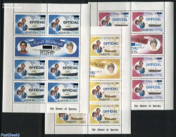 Saint Kitts/Nevis 1981 Royal Wedding 3 M/ss, Official, Mint NH, History - Transport - Charles & Diana - Kings & Queens.. - Familles Royales