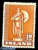 Iceland 1945 10Kr, Perf. 14, Stamp Out Of Set, Mint NH - Nuevos