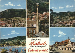 72235733 Haslach Kinzigtal Totalansichten Storchenturm Schwimmbad Rathaus Haslac - Altri & Non Classificati