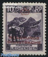Liechtenstein 1932 10Rp, On Service, Stamp Out Of Set, Unused (hinged), Nature - Cattle - Autres & Non Classés