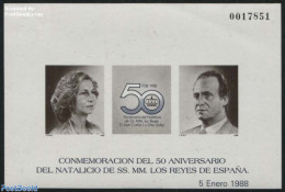 Spain 1988 Juan Carlos 5)th Birthday, Special Sheet (not Valid For Postage), Mint NH - Ungebraucht