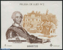 Spain 1988 Carlos III, Special Sheet (not Valid For Postage), Mint NH, History - Kings & Queens (Royalty) - Ungebraucht