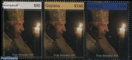 Guyana 2015 Pope Benedict XVI 3v [::], Mint NH, Religion - Pope - Pausen