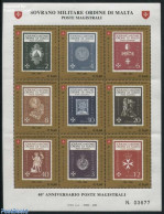 Sovereign Order Of Malta 2006 40 Years Postal Administration 9v M/s, Mint NH, Stamps On Stamps - Stamps On Stamps