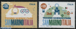 Italy 2015 Techno Science Park 2v, Joint Issue San Marino, Mint NH, History - Science - Various - Flags - Computers & .. - Autres & Non Classés