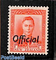 New Zealand 1938 On Service, 1p, Scarlet, Stamp Out Of Set, Mint NH - Altri & Non Classificati