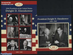 Liberia 2015 President Dwight D. Eisenhower 2 S/s, Mint NH, History - American Presidents - Autres & Non Classés