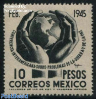 Mexico 1945 10P, Stamp Out Of Set, Mint NH, Various - Globes - Geography