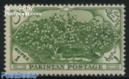 Pakistan 1954 1R, Cotton, Stamp Out Of Set, Mint NH, Various - Agriculture - Textiles - Agricultura