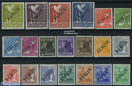 Germany, Berlin 1948 BERLIN Black Overprints 20v, Unused (hinged), Nature - Various - Birds - Agriculture - Unused Stamps