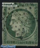 France 1849 15c, Green, Used, Used Stamps - Used Stamps