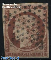 France 1849 1Fr, Browncarmine, Used, Used Stamps - Gebruikt