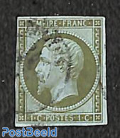 France 1853 1c, Dark Olivegreen, Used, Used Stamps - Usados