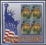 Saint Vincent & The Grenadines 2002 Bequia, United We Stand M/s, Mint NH, History - Flags - Art - Sculpture - Beeldhouwkunst