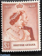 Guyana 1948 3$, Stamp Out Of Set, Unused (hinged), History - Kings & Queens (Royalty) - Familias Reales