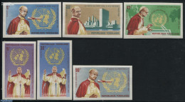 Togo 1966 Pope Visit To UN 6v, Imperforated, Mint NH, History - Religion - Transport - United Nations - Pope - Aircraf.. - Päpste