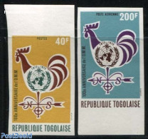 Togo 1973 IMO-WMO 2v, Imperforated, Mint NH, Nature - Science - Poultry - Meteorology - Climate & Meteorology