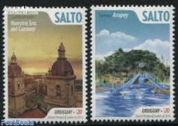 Uruguay 2015 Salto 2v, Mint NH, Nature - Religion - Various - Water, Dams & Falls - Churches, Temples, Mosques, Synago.. - Iglesias Y Catedrales