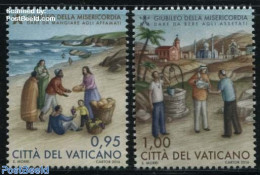 Vatican 2016 Works Of Mercy 2v, Mint NH, Health - Religion - Food & Drink - Churches, Temples, Mosques, Synagogues - R.. - Ungebraucht