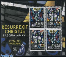 Vatican 2016 Easter M/s, Mint NH, Religion - Religion - Art - Stained Glass And Windows - Nuevos