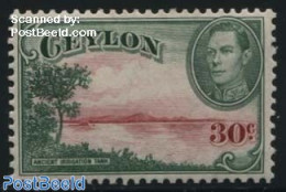 Sri Lanka (Ceylon) 1938 30c, WM Upright, Stamp Out Of Set, Mint NH - Sri Lanka (Ceylon) (1948-...)