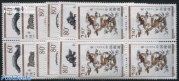 China People’s Republic 2000 Antique Art With Dragons 6v, Blocks Of 4 [+], Mint NH, Art - Art & Antique Objects - Ongebruikt