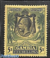 Gambia 1922 5Sh, Stamp Out Of Set, Unused (hinged), Nature - Elephants - Gambia (...-1964)