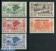 New Hebrides 1953 Postage Due 5v E, Unused (hinged) - Other & Unclassified