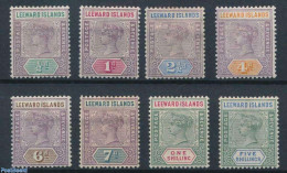 Leeward Islands 1890 Definitives, Queen Victoria 8v, Unused (hinged) - Leeward  Islands