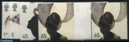 Great Britain 2001 Hats 4v, Gutterpairs, Mint NH - Ungebraucht