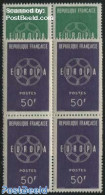 France 1959 Europa CEPT 2v, Blocks Of 4 [+], Mint NH, History - Ungebraucht