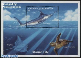 Antigua & Barbuda 1994 Blue Marlin S/s, Mint NH, Nature - Fish - Turtles - Fische