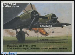 Dominica 1991 Hickam Attack S/s, Mint NH, History - Transport - Dominicaanse Republiek