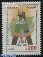 Syria 2016 53th Revolution Anniversary 1v, Mint NH, Nature - Various - Birds - Industry - Usines & Industries