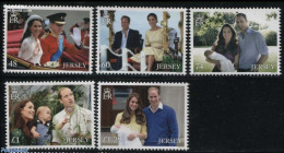 Jersey 2016 Kate & William Wedding Anniversary 5v, Mint NH, History - Kings & Queens (Royalty) - Königshäuser, Adel