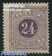 Sweden 1874 24o, Postage Due, Perf. 14, Violet, Unused (hinged) - Otros & Sin Clasificación