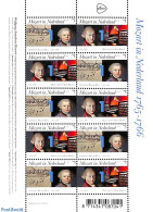 Netherlands 2016 Mozart In The Netherlands M/s, Mint NH, Performance Art - Amadeus Mozart - Music - Musical Instrument.. - Unused Stamps