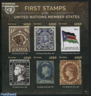 Guyana 2015 First Stamps, S 6v M/s, Mint NH, History - Nature - Flags - Kings & Queens (Royalty) - United Nations - El.. - Case Reali