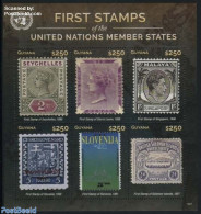 Guyana 2015 First Stamps, S 6v M/s, Mint NH, History - Transport - Kings & Queens (Royalty) - United Nations - Stamps .. - Case Reali