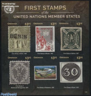 Grenada 2015 First Stamps, B 6v M/s, Mint NH, History - United Nations - Stamps On Stamps - Sellos Sobre Sellos