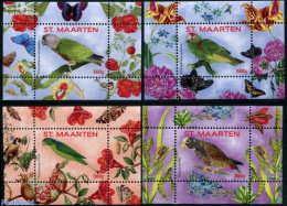 St. Maarten 2016 Parrots 4 S/s, Mint NH, Nature - Birds - Parrots - Sonstige & Ohne Zuordnung