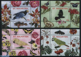 St. Maarten 2016 Parrots 4 S/s, Mint NH, Nature - Birds - Parrots - Altri & Non Classificati