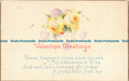 R102551 Valentine Greetings. These Fragrant Roses Have Agreed. Series 1086 A. 19 - Monde