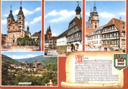 72235340 Amorbach Miltenberg Abteikirche Historisches Rathaus St Gangolf Kirche  - Amorbach