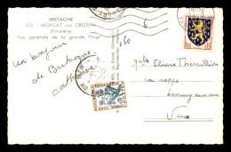 CARTE TAXEE - 1 TIMBRE TAXE A 30 CENTIMES OBLITERE A SANARY (VAR) SUR CARTE ENVOYEE DE MORGAT (FINISTERE) - 1859-1959 Lettres & Documents