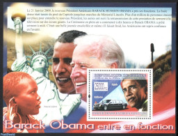 Guinea, Republic 2009 Barack Obama S/s, Mint NH, History - Transport - American Presidents - Nobel Prize Winners - Aut.. - Nobelprijs